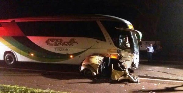 Acidente entre ônibus e fusca que matou seis pessoas em 2017