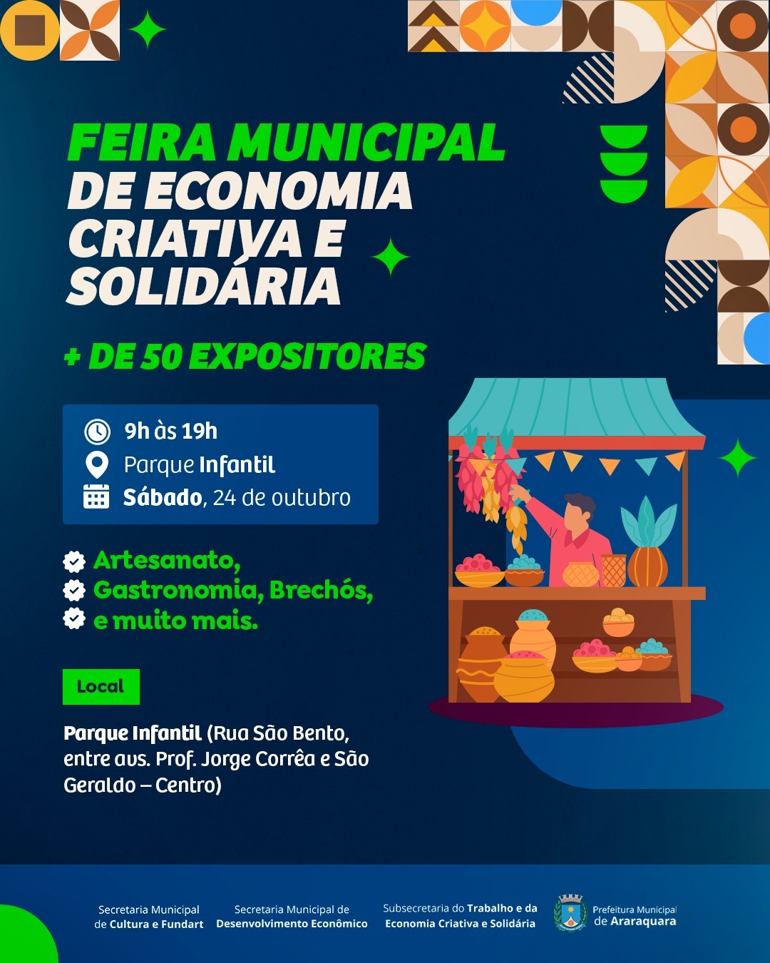 Feira Municipal reúne mais de 50 expositores no Parque Infantil