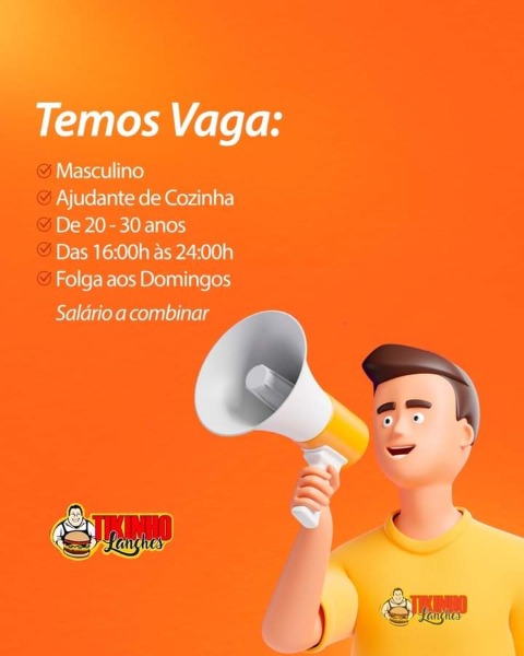 Lanchonete anuncia vaga de emprego em Araraquara