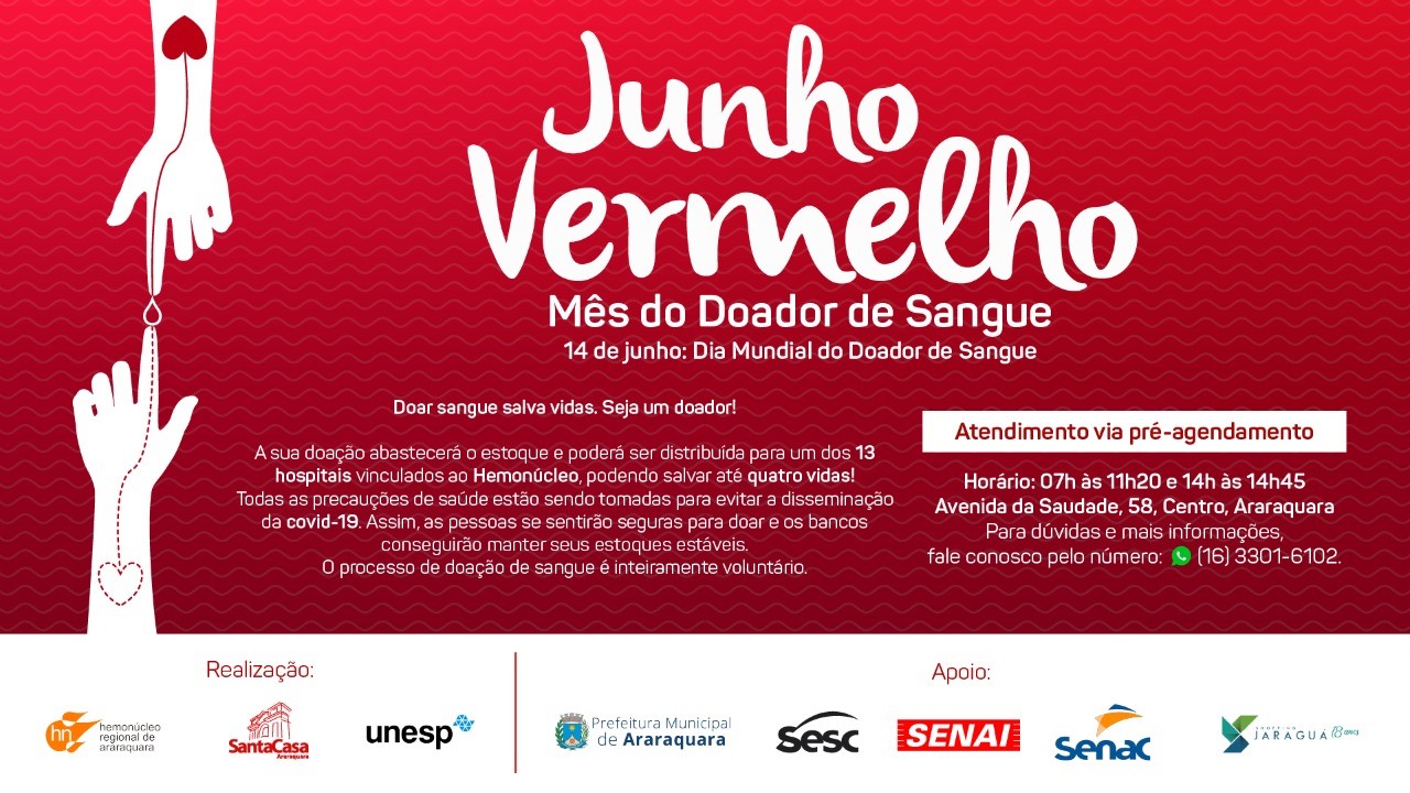 Junho Vermelho incentiva doação de sangue