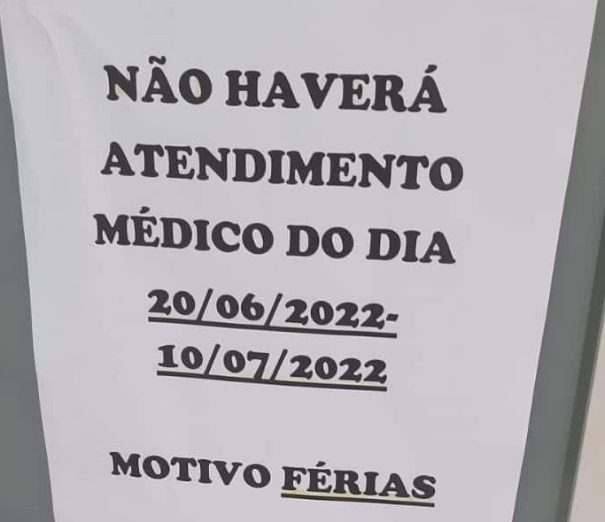 Informativo de falta de atendimento médico em Posto de Saúde gera reclamações em Araraquara
