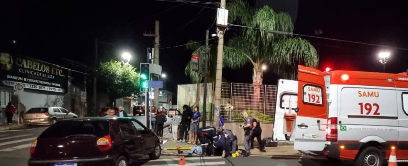 ​Motociclista fica ferido em grave acidente no Centro de Araraquara