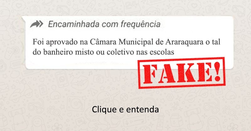 Banheiro misto ou coletivo aprovado pela Câmara de Araraquara? É fake news; entenda