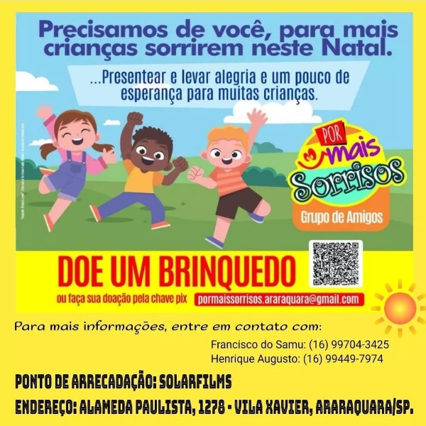 Grupo 'Por Mais Sorrisos' realiza festa para crianças de Araraquara; saiba como ajudar