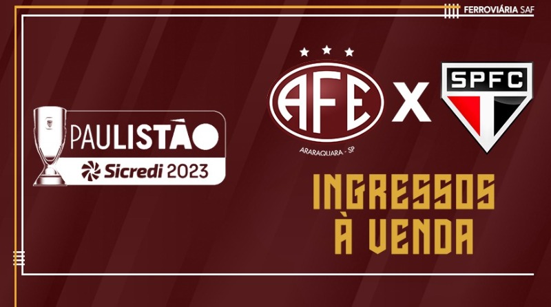 Ferroviária anuncia venda de ingressos para jogo contra o São Paulo em Araraquara