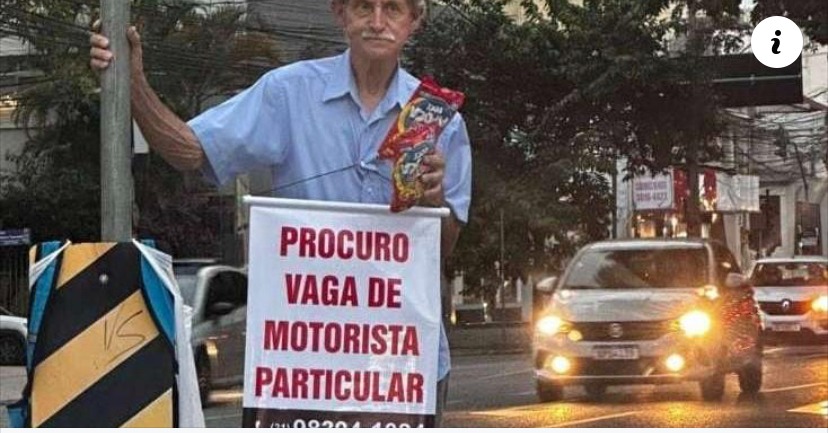 Idoso vende pipoca em BH e busca emprego como motorista em sinais de trânsito