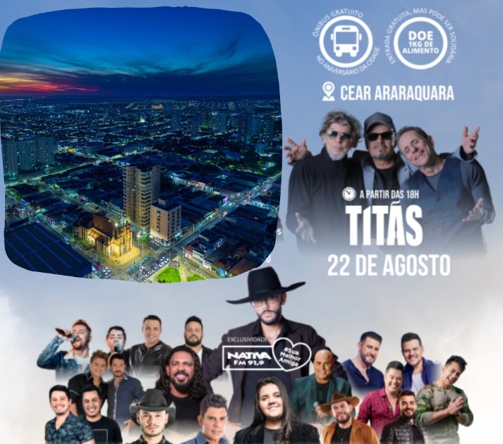 Confira a programação do aniversário de Araraquara nesta segunda e terça