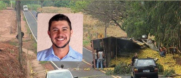 Caminhoneiro morre após caminhão carregado com laranja tombar na região de Araraquara