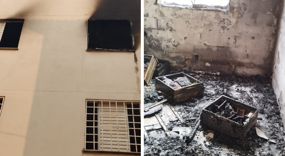 Incêndio atinge apartamento no Residencial dos Oitis em Araraquara; três cômodos destruídos