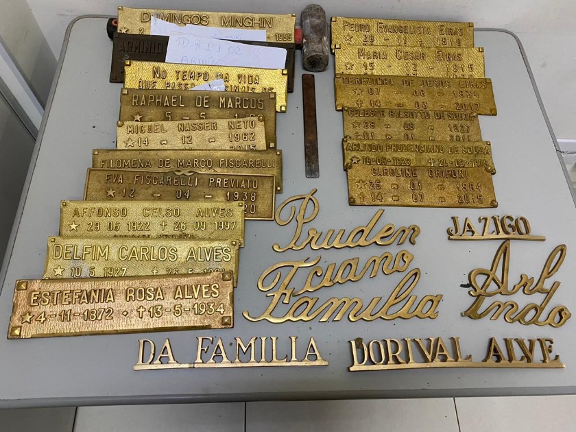 Ladrão é preso após furtar placas de bronze no Cemitério São Bento