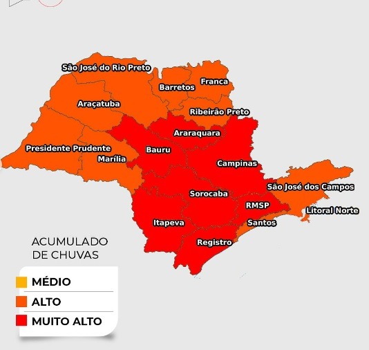 Nível alto: Defesa Civil alerta para fortes chuvas na região de Araraquara