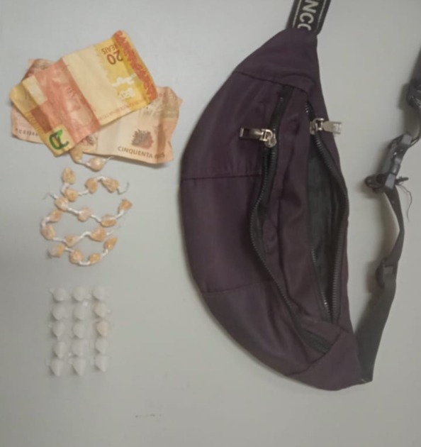 Traficante é preso pela PM com cocaína, crack e dinheiro no Hortência