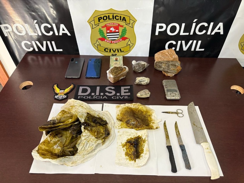 Mecânico é preso pela DISE com maconha, haxixe e materiais para embalo no Jardim Veneza