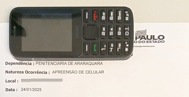 Celular é encontrado dentro de cela na Penitenciária de Araraquara