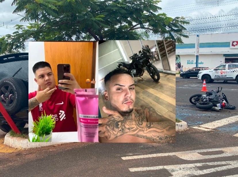 Motociclista e garupa morrem após colidirem na lateral de carro na Maurício Galli