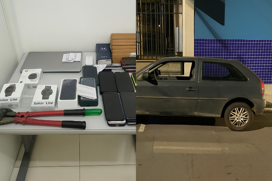 Acompanhamento da PM termina com prisão de ladrão e apreensão de 51 celulares furtados de loja no Centro de Araraquara