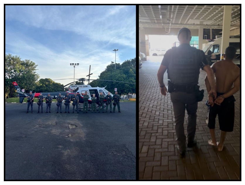 Operação da PM: Homem é preso por tráfico com apoio do helicóptero Águia em Araraquara