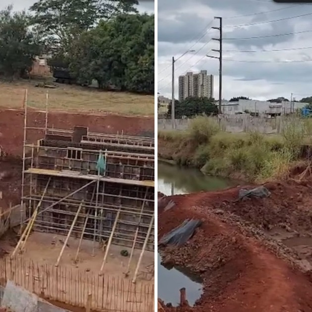 Córrego do Ouro: veja como está a obra de macrodrenagem e nova ponte