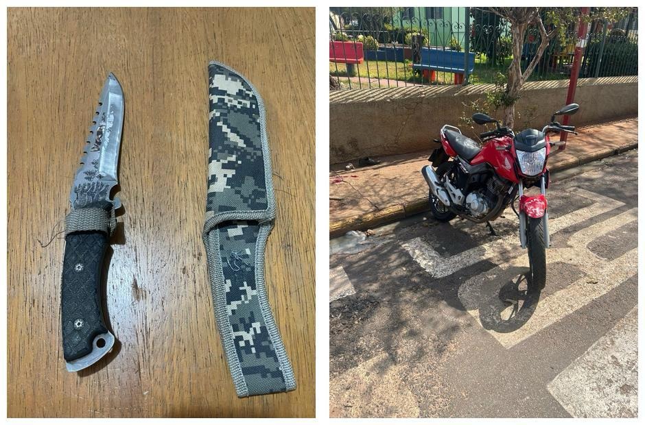 Tentativa de assalto termina com jovem esfaqueado e bandido preso pela PM no Centro de Rincão