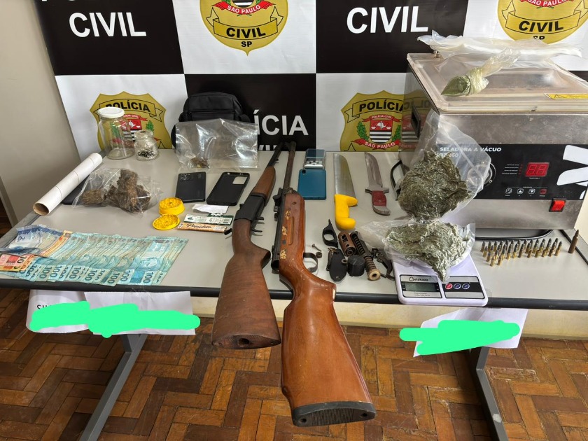 Trio é preso pela Polícia Civil com drogas e armas em Borborema