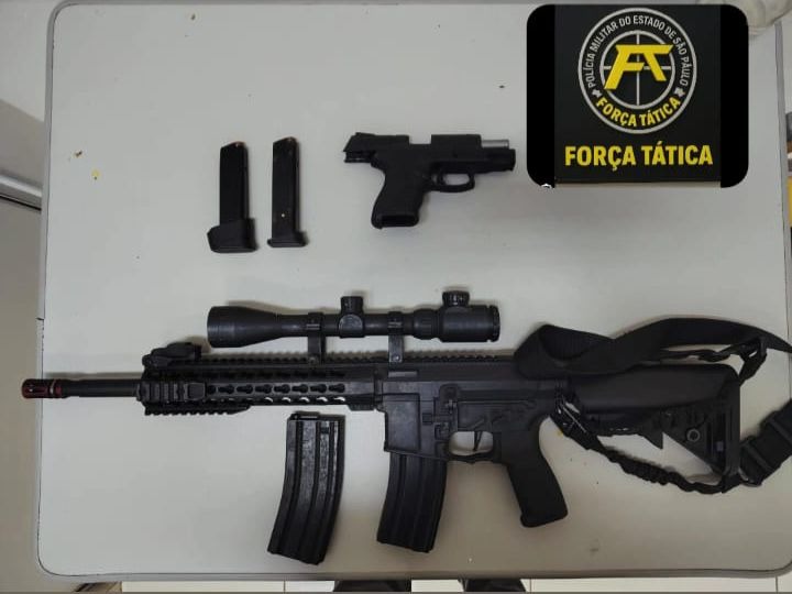 Força Tática prende mecânico com pistola e réplica de fuzil após disparos em residência no Jardim Tabapuã