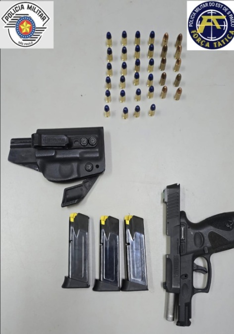Segurança de loja é preso pela Força Tática com arma e munições no Centro de Araraquara
