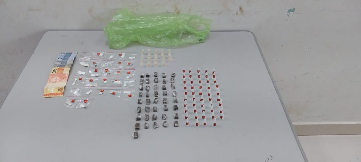PM prende homem com cocaína, crack, maconha e drogas sintéticas no Selmi Dei