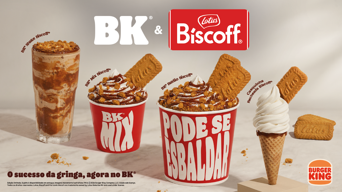 Burger King lança sobremesas com Biscoff em todo o Brasil