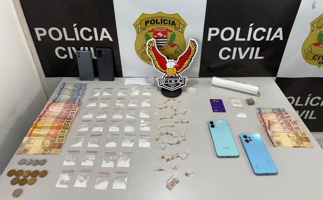 Adega de fachada escondia ponto de tráfico e DISE prende dupla com drogas e dinheiro no Jardim Pinheiros