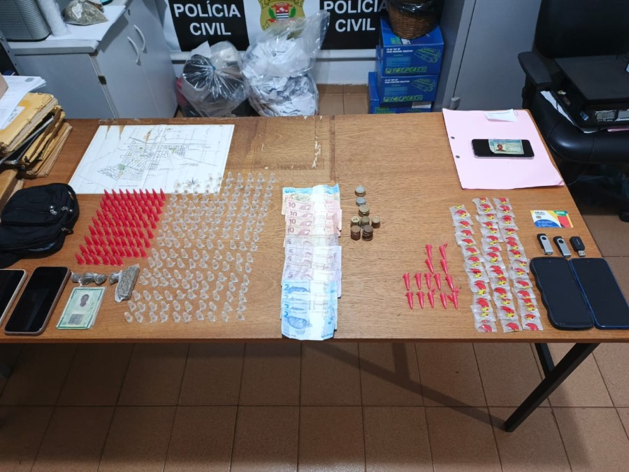 Operação conjunta da Polícia Civil e Militar terminou com homem preso por tráfico e captura de procurado em Rincão