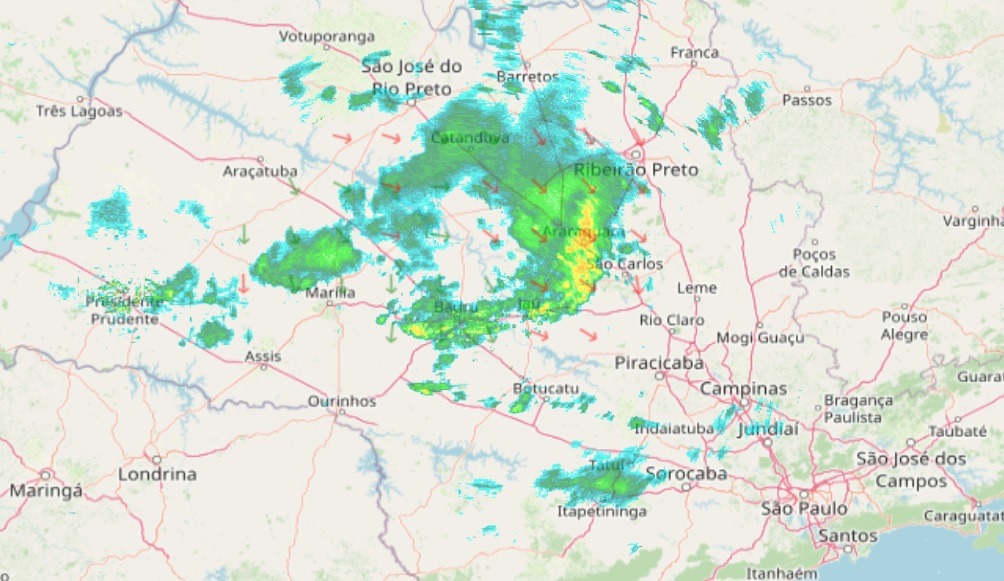 Alerta de temporais atinge Araraquara com risco de chuva forte nesta quarta; veja a previsão