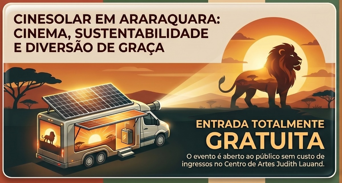 Rei Leão no telão: CineSolar leva cinema e pipoca de graça ao ar livre em Araraquara