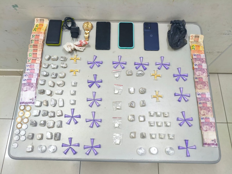 Jovem é preso e adolescente detido pelo GAT da GCM com drogas e dinheiro no Parque São Paulo