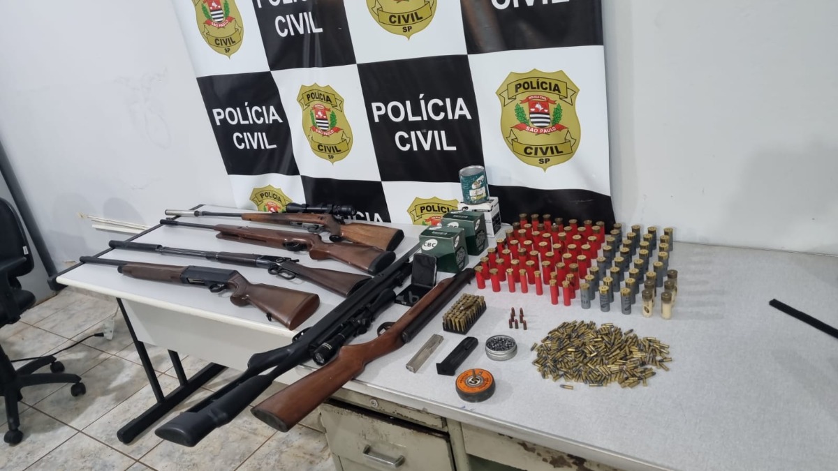 Empresário é preso pela Polícia Civil com armas longas e munições na zona rural de Américo