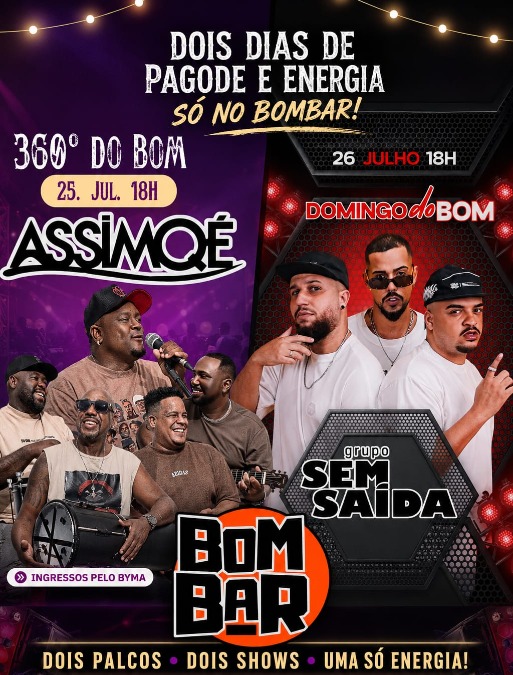 Bombar prepara dois dias de show com Assim Q É e Grupo Sem Saída neste fim de semana em São Carlos