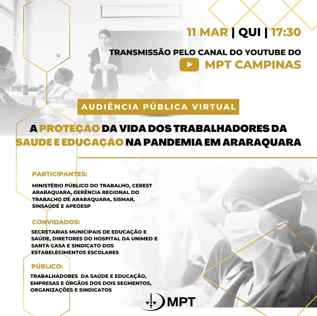 Audiência pública vai discutir segurança para professores na volta às aulas em Araraquara