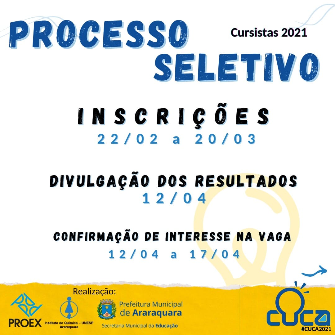 Cuca abre 270 vagas para cursinho gratuito em Araraquara