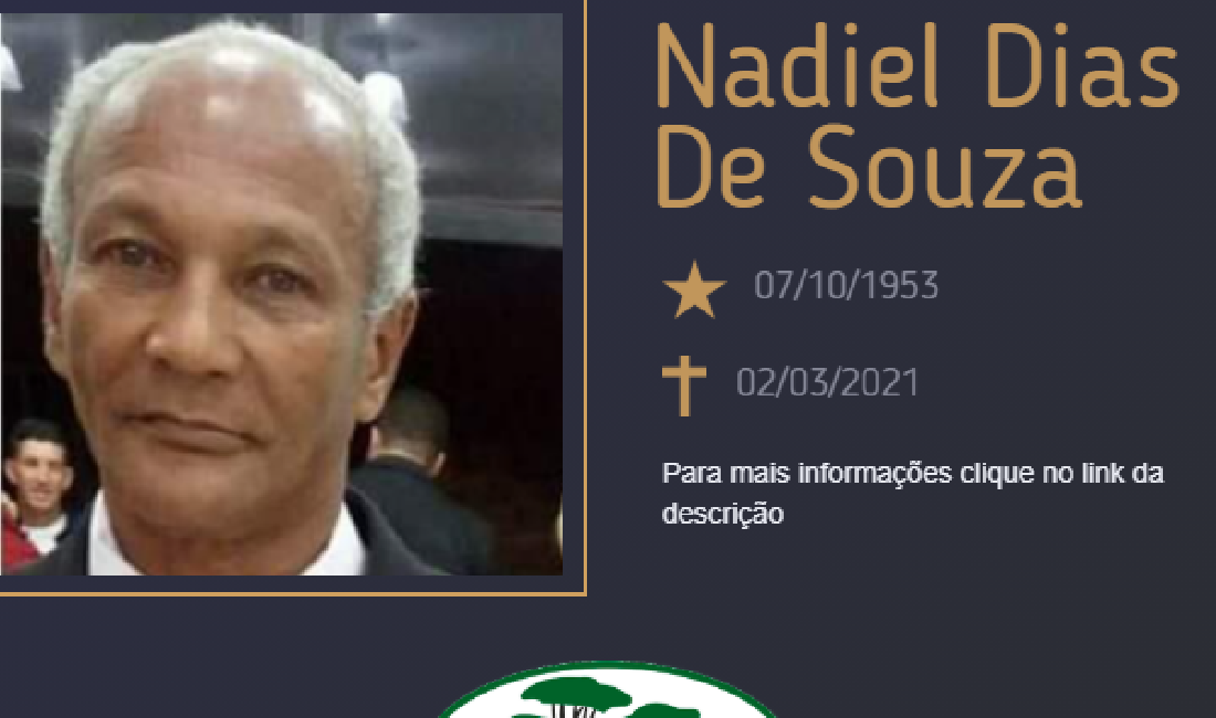 Com pesar, o Grupo Sinsef comunica o falecimento de Nadiel Dias de Souza