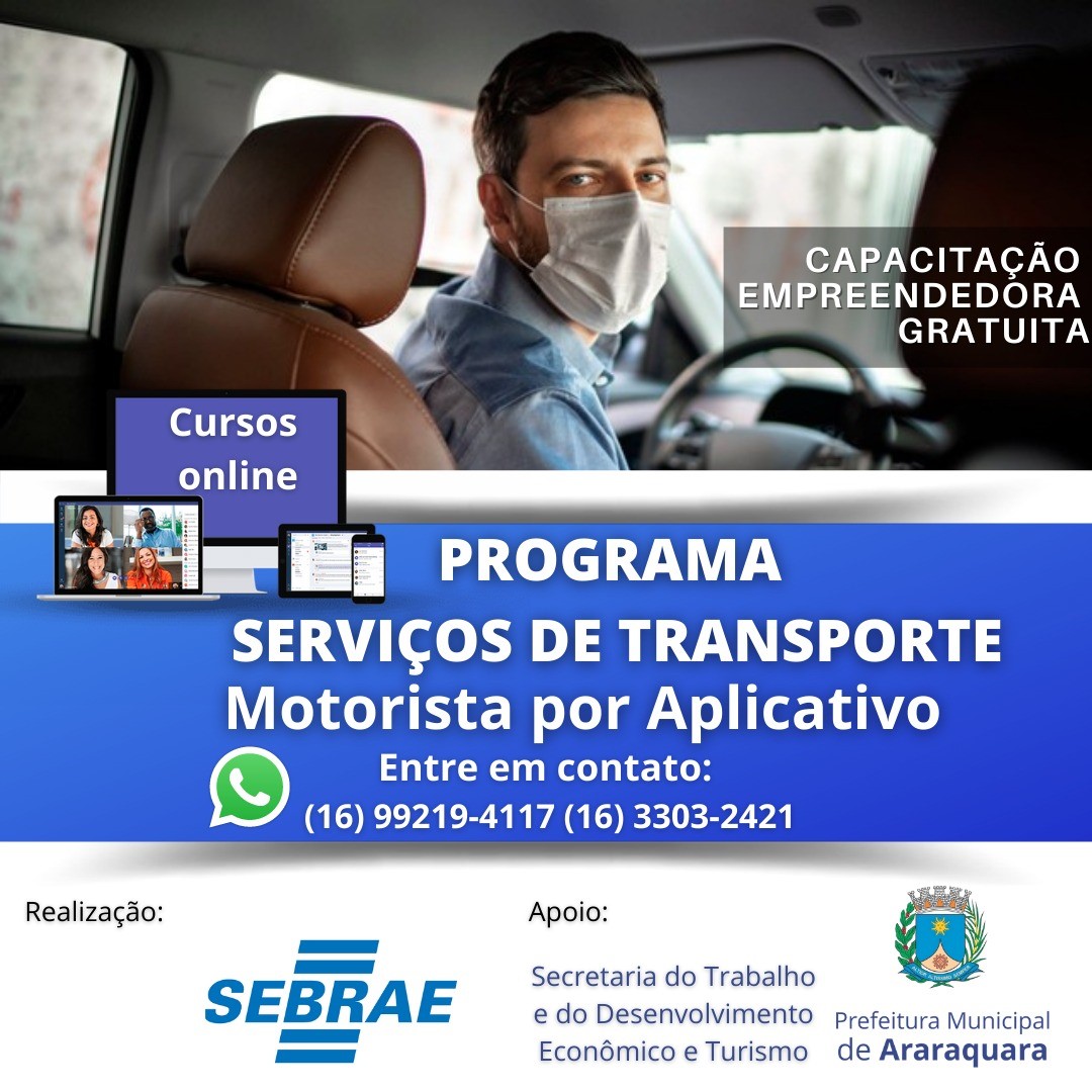 Sebrae oferece curso online e gratuito de gestão para motoristas por aplicativo
