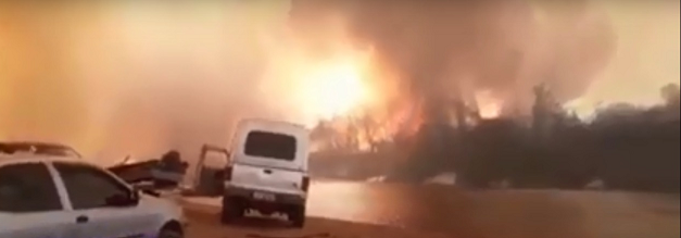Grande incêndio consome vegetação em cidade da Região