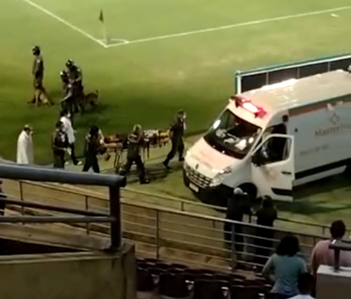 Torcedor cai da arquibancada da Arena da Fonte e fica gravemente ferido