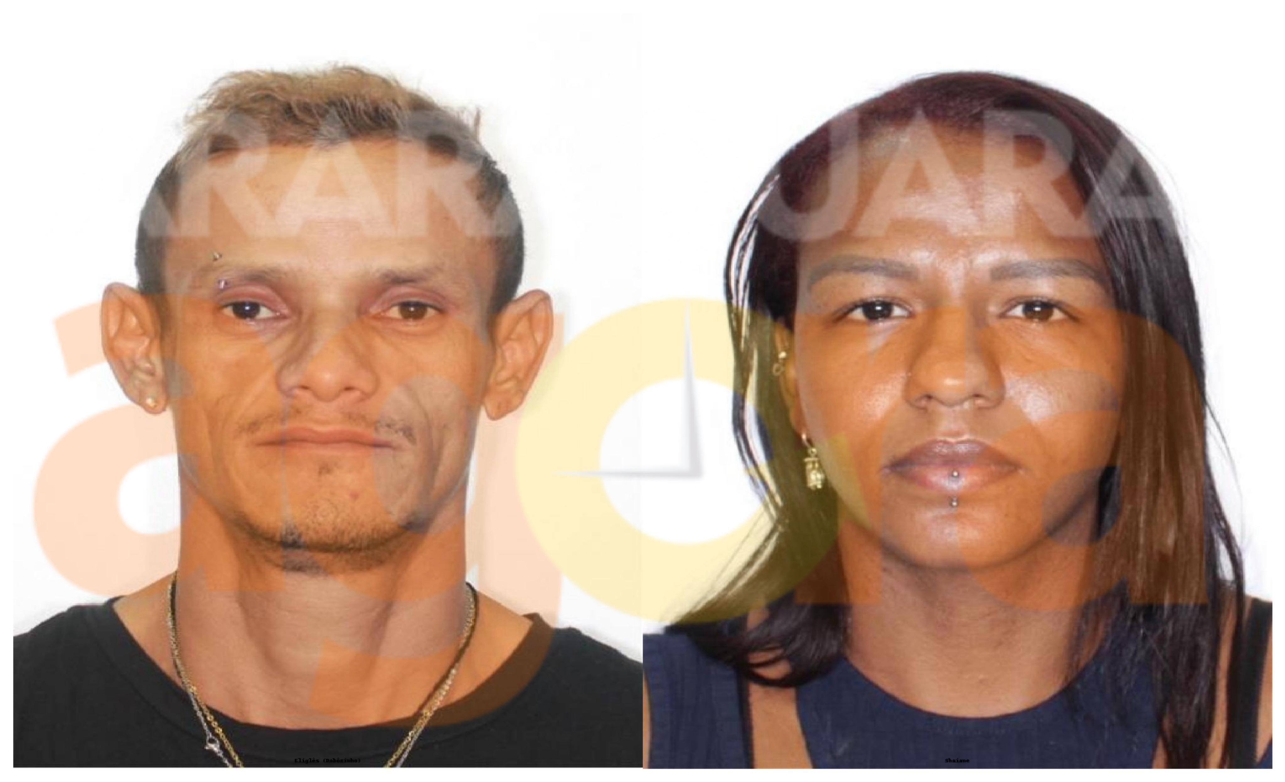 Foto: Lado Esquerdo Eligles e Direito a esposa Shaiane Presos Acusados de Matarem Lindomar