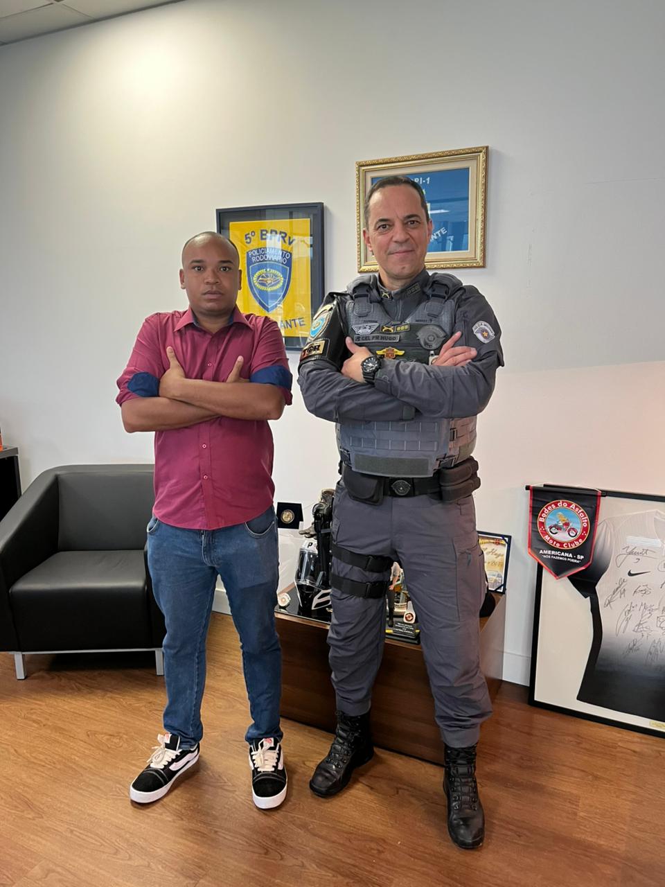 Foto: Arquivo Pessoal/Encontro Entre Flavio Fernandes e Coronel PM Hugo Santos Comandante do CPRV