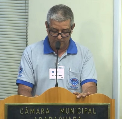 Sérgio Luis Carvalho, vice-presidente da Vila Vicentina, faz apelo na Tribuna Popular da Câmara Municipal de Araraquara