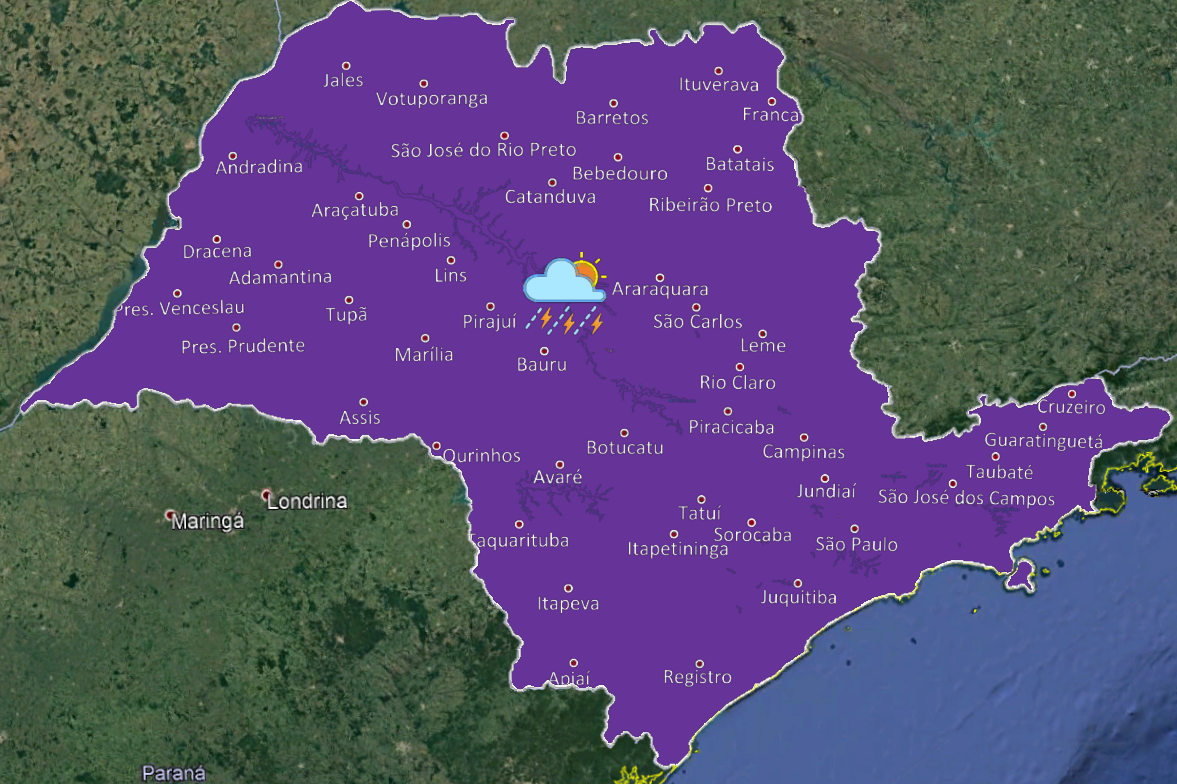 Não há indicativo de chuva contínua ou temporais prolongados.  