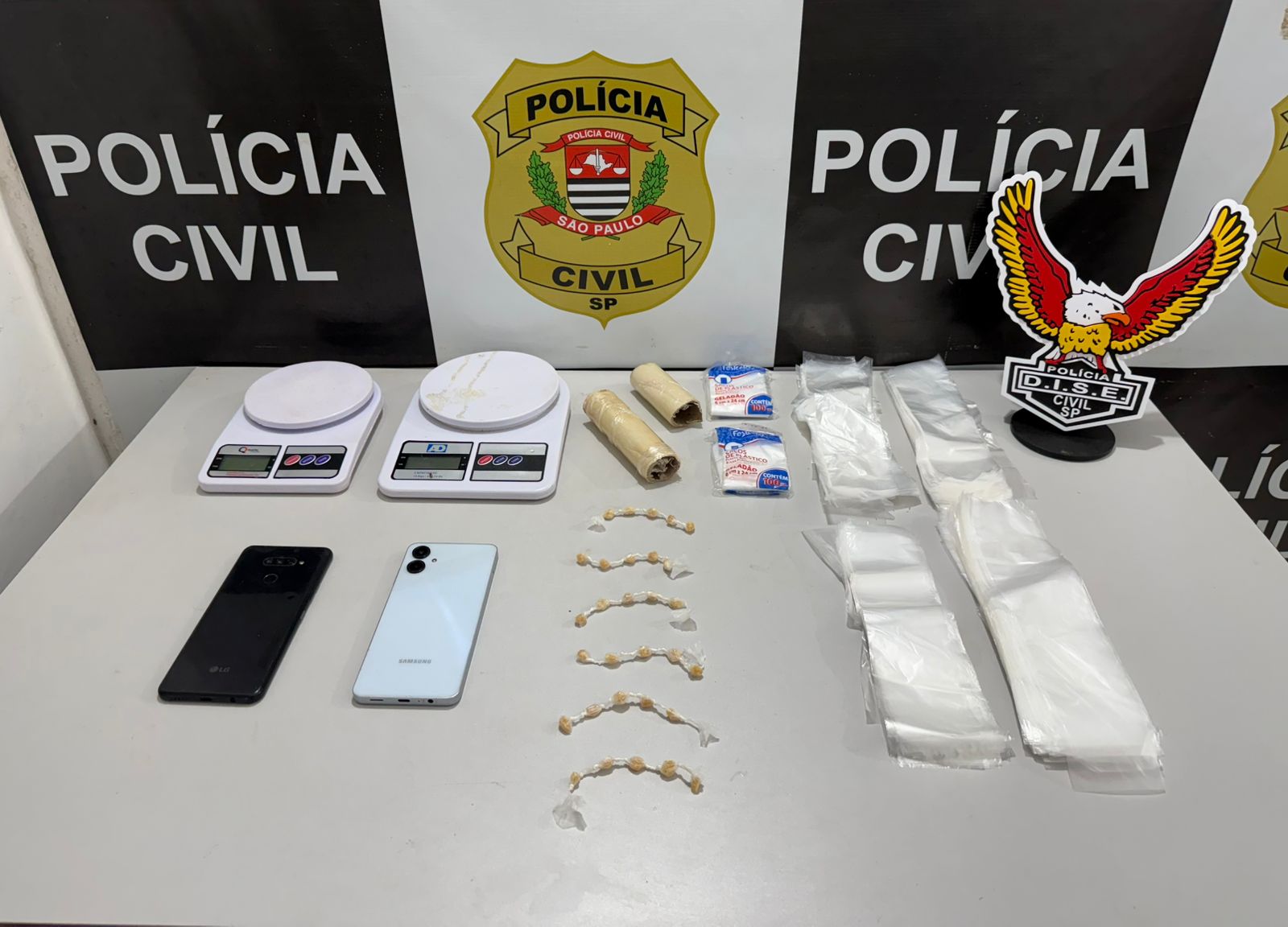 Foto: Divulgação/DISE/Drogas e Material Apreendido No Parque São Paulo