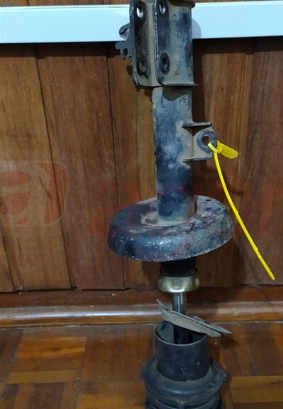 Amortecedor utilizado pelo acusado 