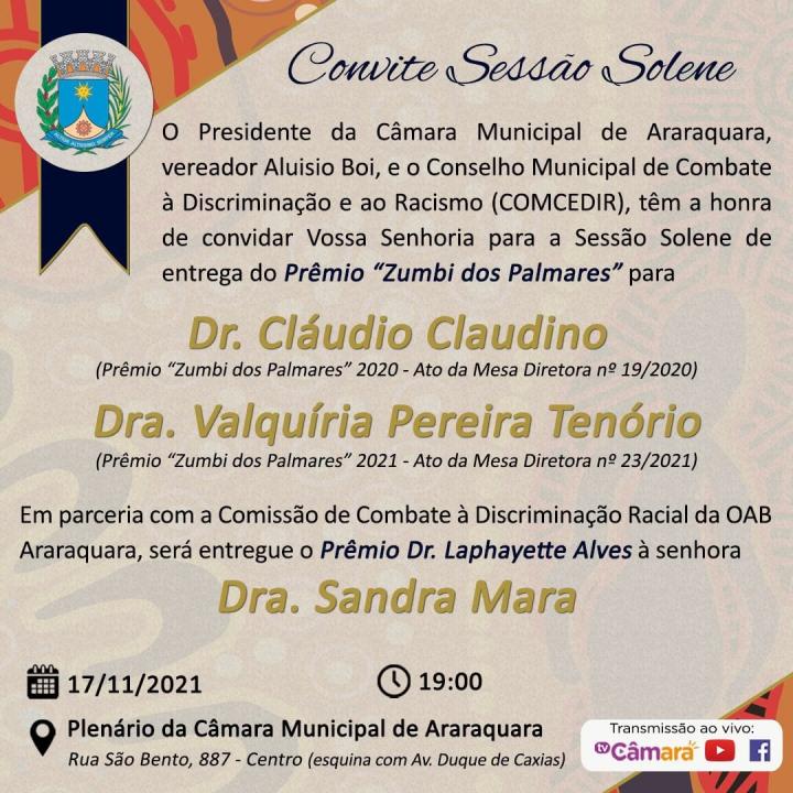 Foto 2 de 2 — Sessão solene vai homenagear a araraquarense Dra. Sandra Mara
