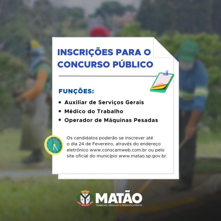 Foto 1 de 1 — Cidade da região abre inscrições para concurso público