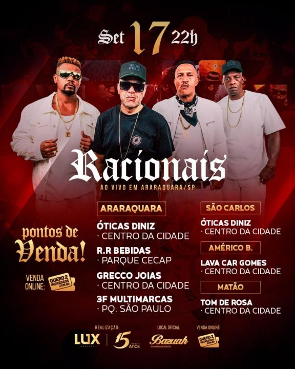 Foto 2 de 3 — Showzaço: Racionais MC´s se apresentam em Araraquara